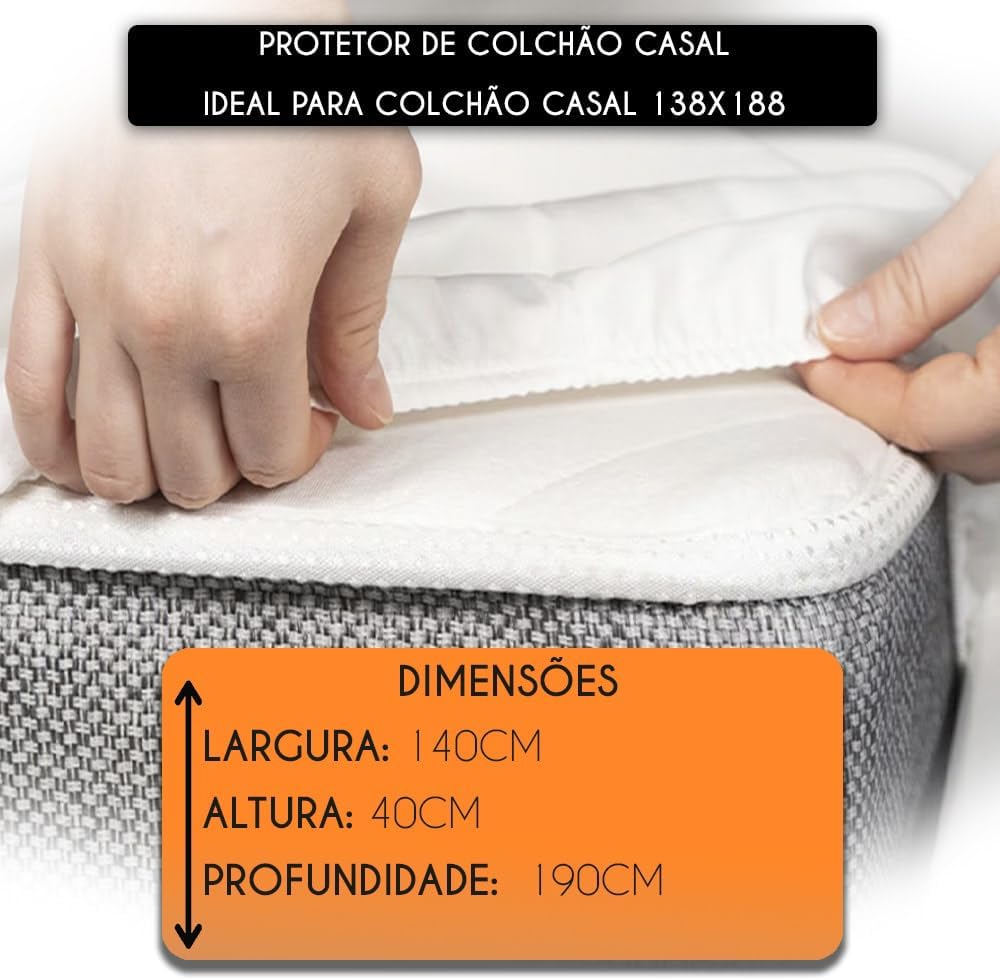 Fibrasca Protetor de Colchão Impermeável O SILENCIOSO – Casal 140 x 190 cm