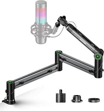 Microphone Arm,Aokeo AK-58i Desk Low Profile Mic Boom Arm Stand,Suitable For Blue Yeti,Snowball iCE,HyperX QuadCast,SoloCast,Elgato Wave,Etc(Gun Metal Gray)
