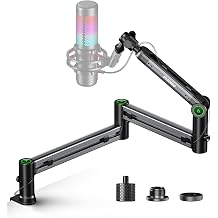 Microphone Arm,Aokeo AK-58i Desk Low Profile Mic Boom Arm Stand,Suitable For Blue Yeti,Snowball iCE,HyperX QuadCast,SoloCast,Elgato Wave,EtcGun Metal Gray
