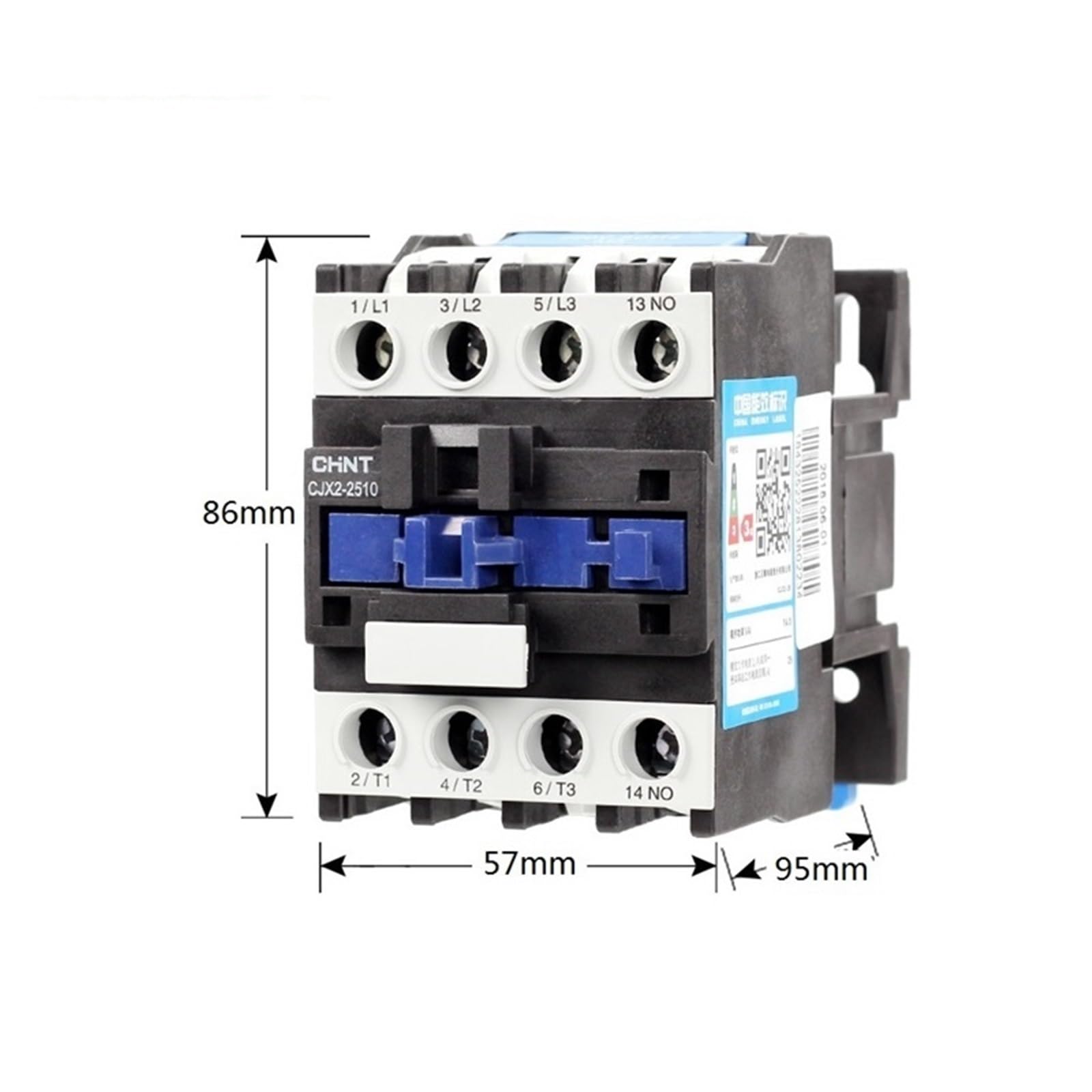 1 unidad CJX2-2510 1NO CJX2-2501 1NC Montaje en carril DIN Contactor de potencia eléctrica CA 25A Tensión Bobina 380V 220V 110V 36V 24V LC1-D (Cjx2-2510,36V)