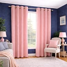 Pink Blackout Curtains - 100% Faux Silk Room Darkening Thermal Insulated Eyelet Grommet Drapes for Bedroom Living Room Window Door