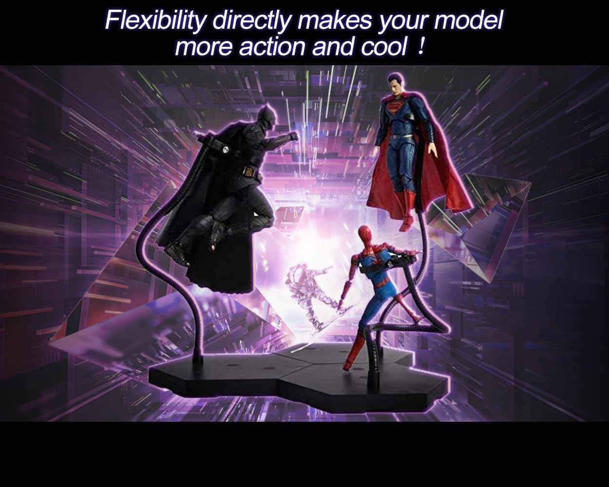 DS. DISTINCTIVE STYLE Action Figure Stand 12 Inch Connectable Metal Toy Stand for 1/6 and1/9 Scale Figures