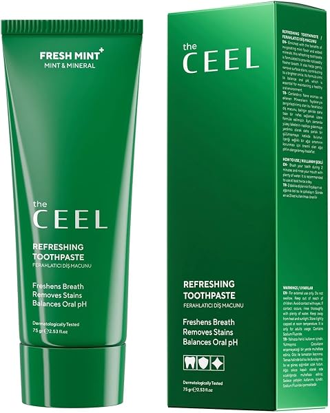 The Ceel Fresh Mint Diş Macunu 75 g - Ferahlatıcı ve Nazik Temizleyici Ağız Bakımı, Florür İçeren Günlük Kullanım, Taze Nefes ve Temiz Görünüm Destekleyici
