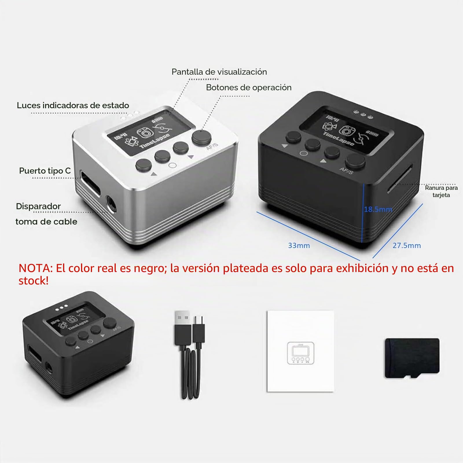 Giroscopio estabilizador de cámara, Caja estabilizadora, batería de 35 h, Aluminio Ligero, Zapata fría, estabilizador de Video con giroscopio para fotografía y videografía en Exteriores.