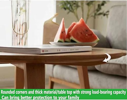 Miniatura 7 de Mesa de centro redonda de madera, mesa auxiliar de madera estilo granja, mesa de centro de centro de café, mesa de cóctel, muebles vintage para el