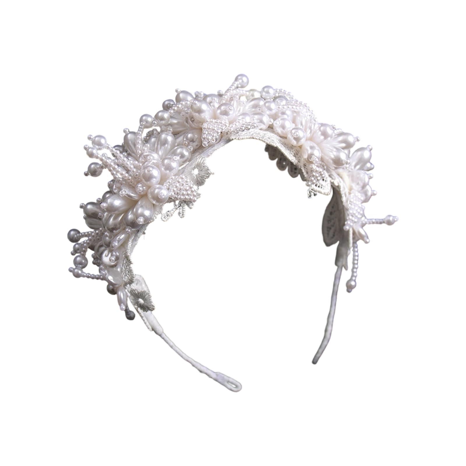 Couronne de cheveux avec perles pour mariage et concours de beauté