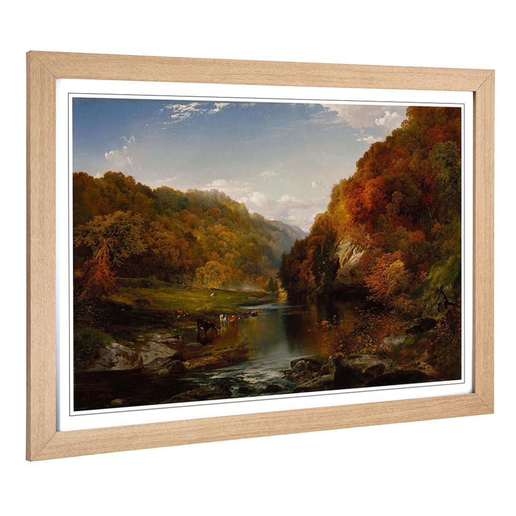 Big Box Art Framed Print of Thomas Cole Hudson River Design | Wall Art Picture | Home Decor for Kitchen, Living, Dining Room, Bedroom, Hallway, Office, Oak, A2 / 24.5x18 Inch / 62x45cm