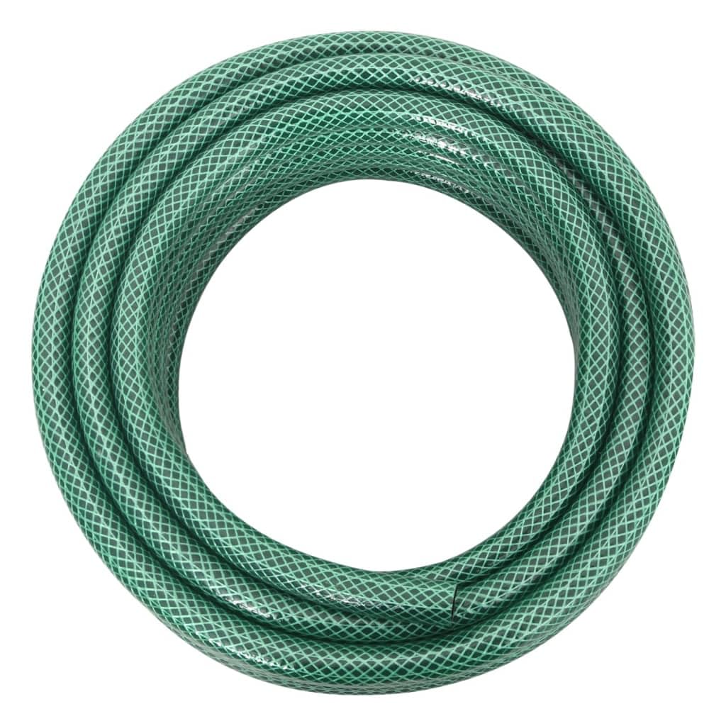 Tubo da giardino con giunto, colore verde, 1,3 cm, 30 m, in PVC, flessibile, per irrigazione, pulizia con pistola a spruzzo, connettore per giardino, terrazza, balcone, esterno
