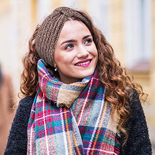 N/U Winter gebreide hoofdband boog gedraaide haarbanden dikke Chenille oorwarmer gehaakte tulband hoofd wraps elastische… - Image 8