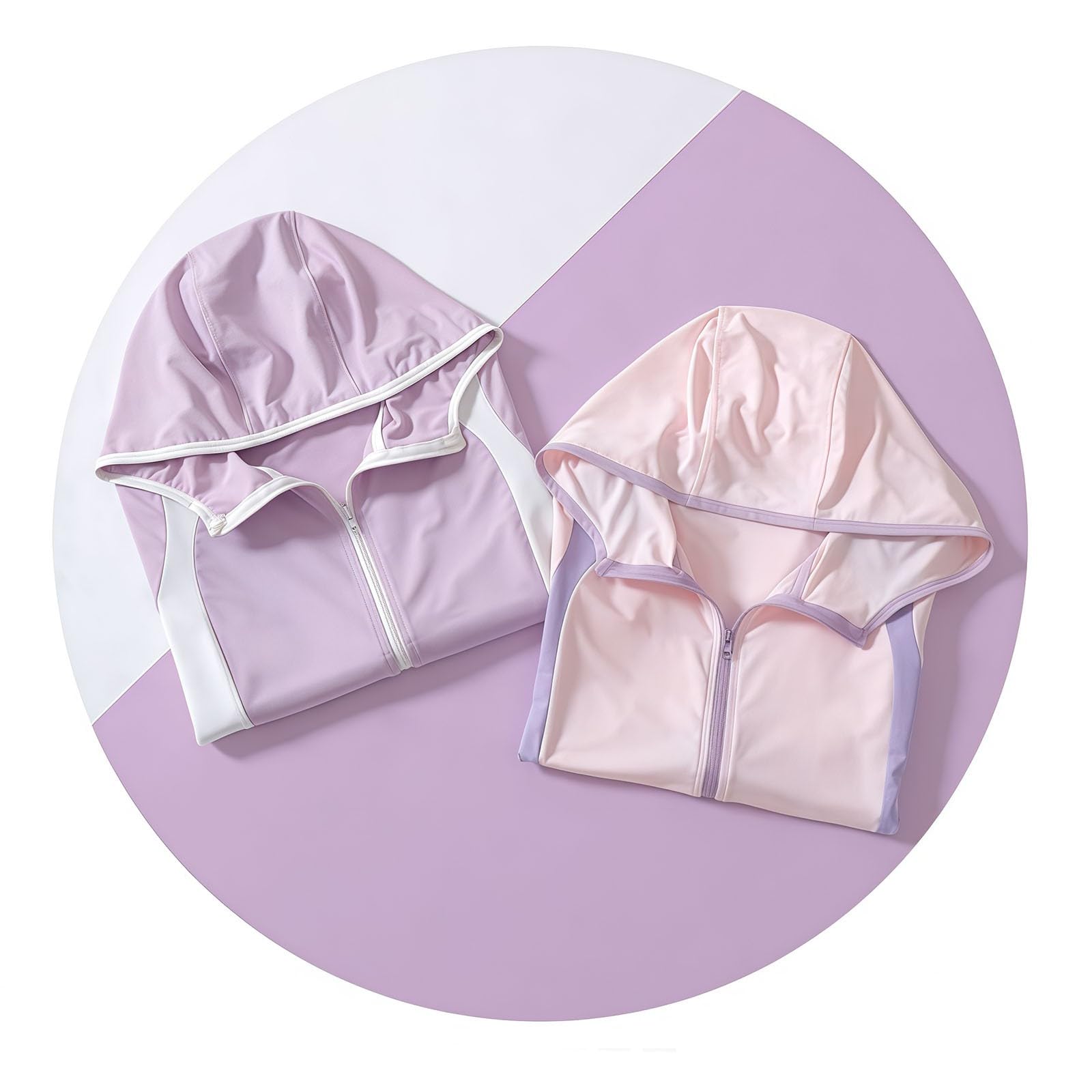 Chaqueta de verano con capucha para niñas, ligera, con cremallera, manga larga, transpirable, suave, para exteriores, playa