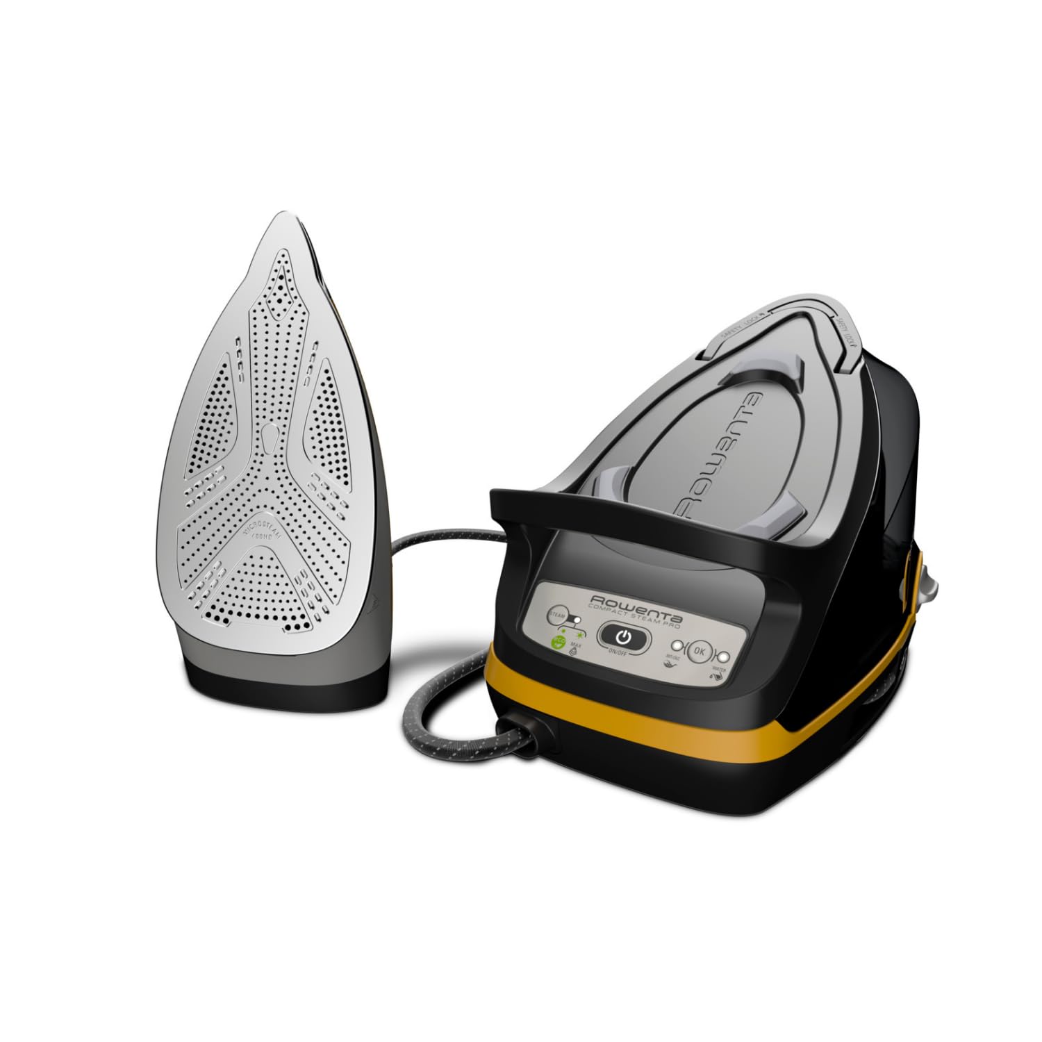 ROWENTA COMPACT STEAM PRO, Ferro da Stiro con Caldaia ad Alta Pressione, 6.4 bar, Colpo Vapore da 325 g/min, Piastra Antigraffio, DG7644