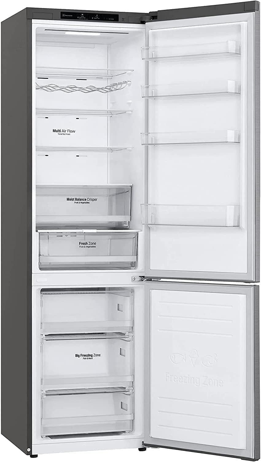 LG GBB62PZGGN Frigorifero Combinato Total No Frost con Congelatore, 384 L, 35 dB, Compressore Smart Inverter, Linear Cooling, Door Cooling, Fresh Converter - Frigo con Freezer e Display LED Interno