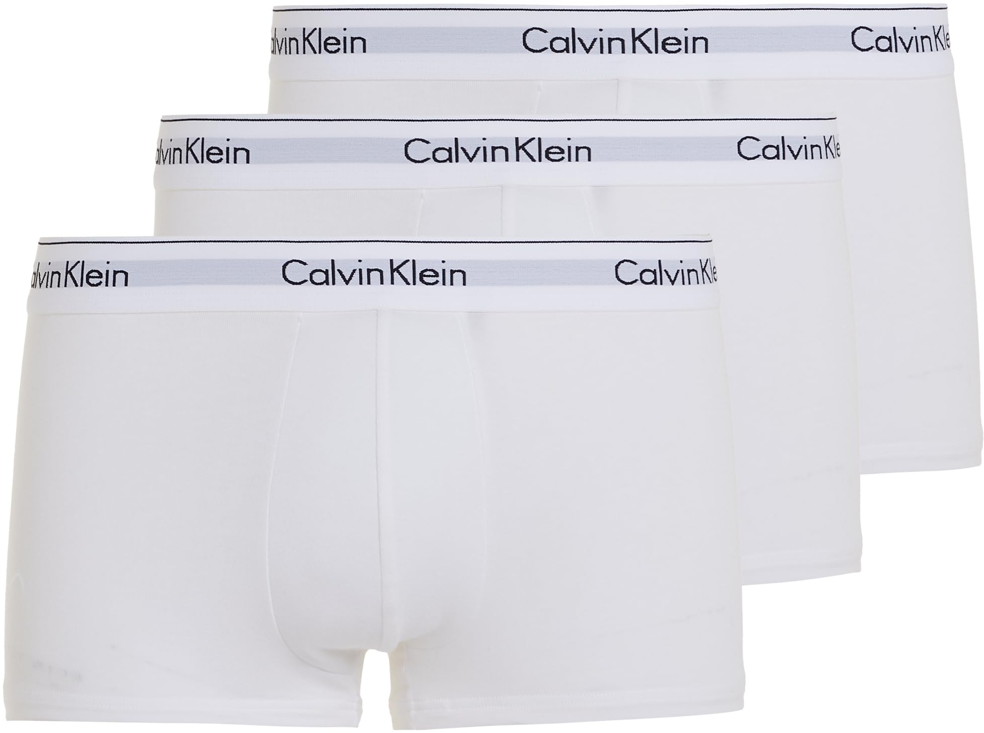 Calvin Klein Men's White (White/ White/ White) Jeans Trunk 3Pk 000Nb2380a Trunk, Small
