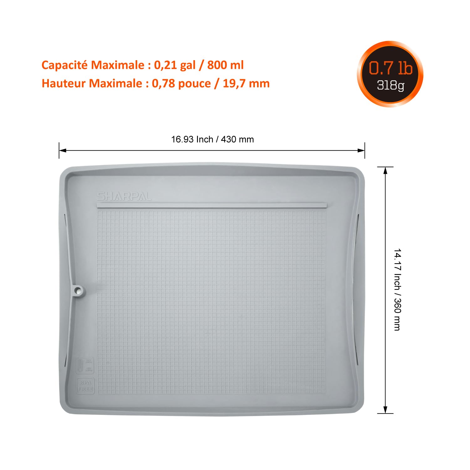 SHARPAL 149H Aiguiser Sans Saleté Plateau De Pierre À Aiguiser En Silicone, Tapis D'Aiguisage Pour Couteaux, Anti-Contamination De La Surface De Travail