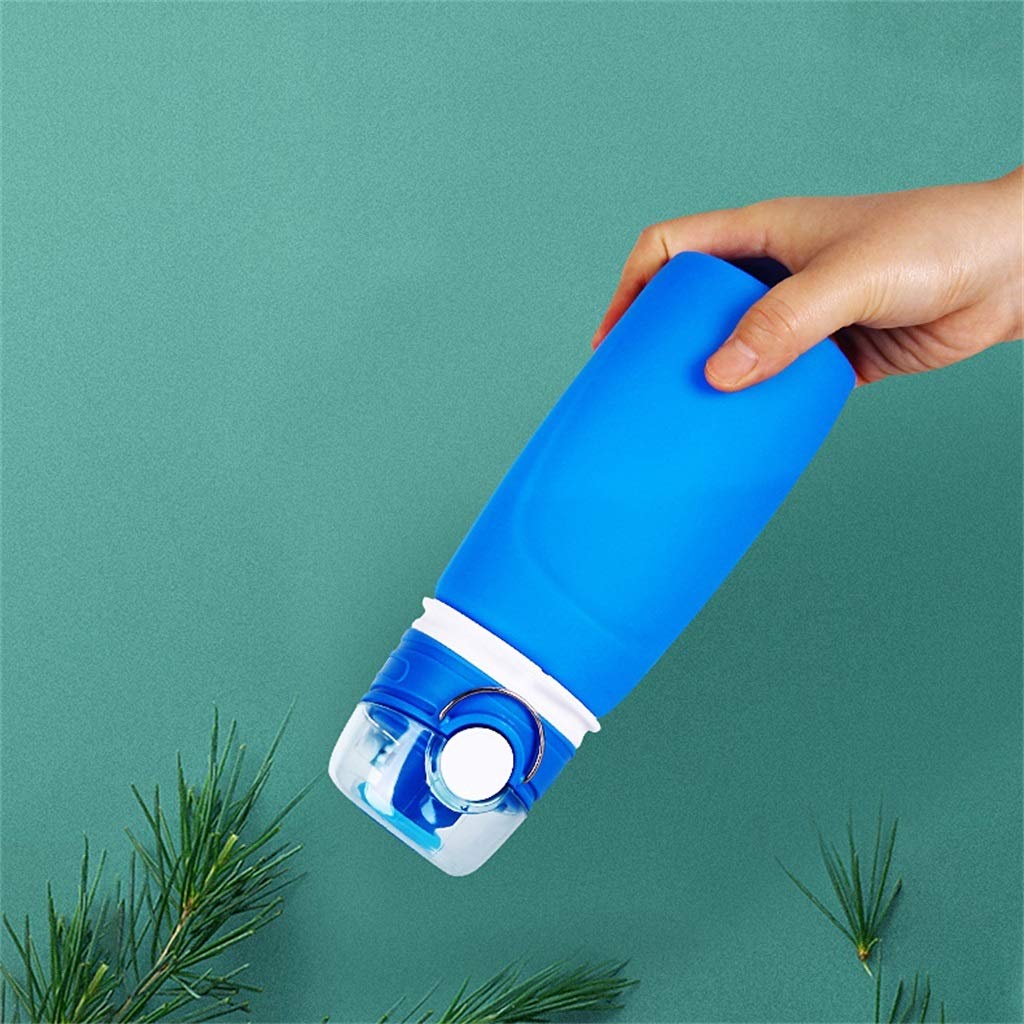 Taza De Agua Plegable, 550ml Gel De Sílice Viajes Al Aire Libre Fácil De Cargar Seguridad Y Salud (5 Colores)