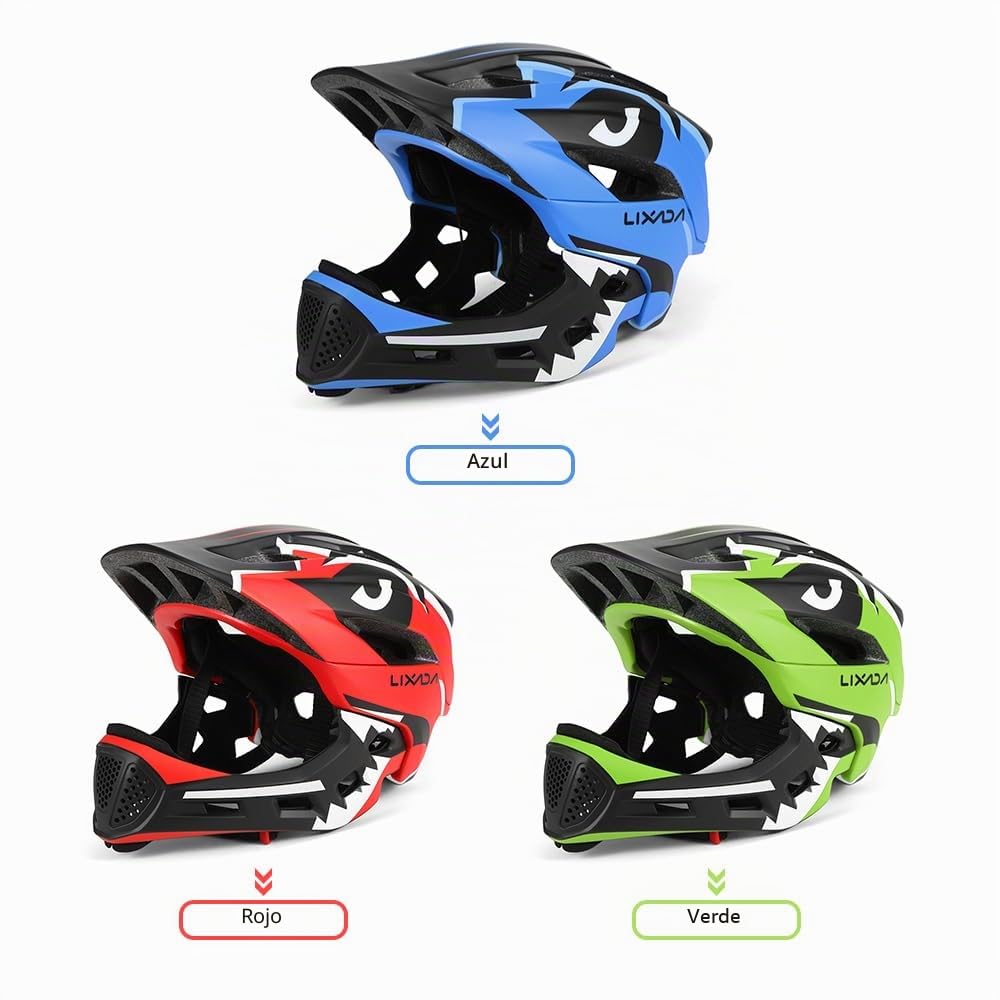 Casco Integral Desmontable para Niños, Carcasa de PC Resistente, Casco de Seguridad Deportivo para Ciclismo, Monopatín, Rojo, 1 Niños