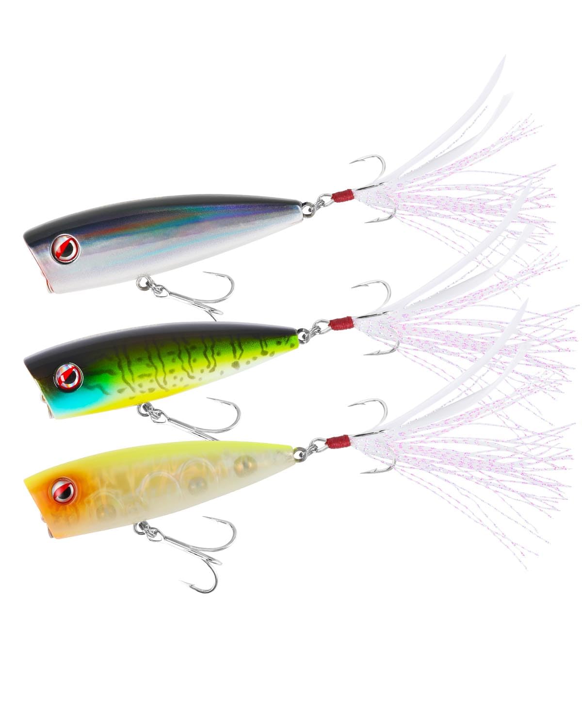 LITTMA Topwater Popper Leurres pour la pêche au bar Leurres de pêche en eau de surface Leurres de bar Leurres de bar Leurres Popper Leurre