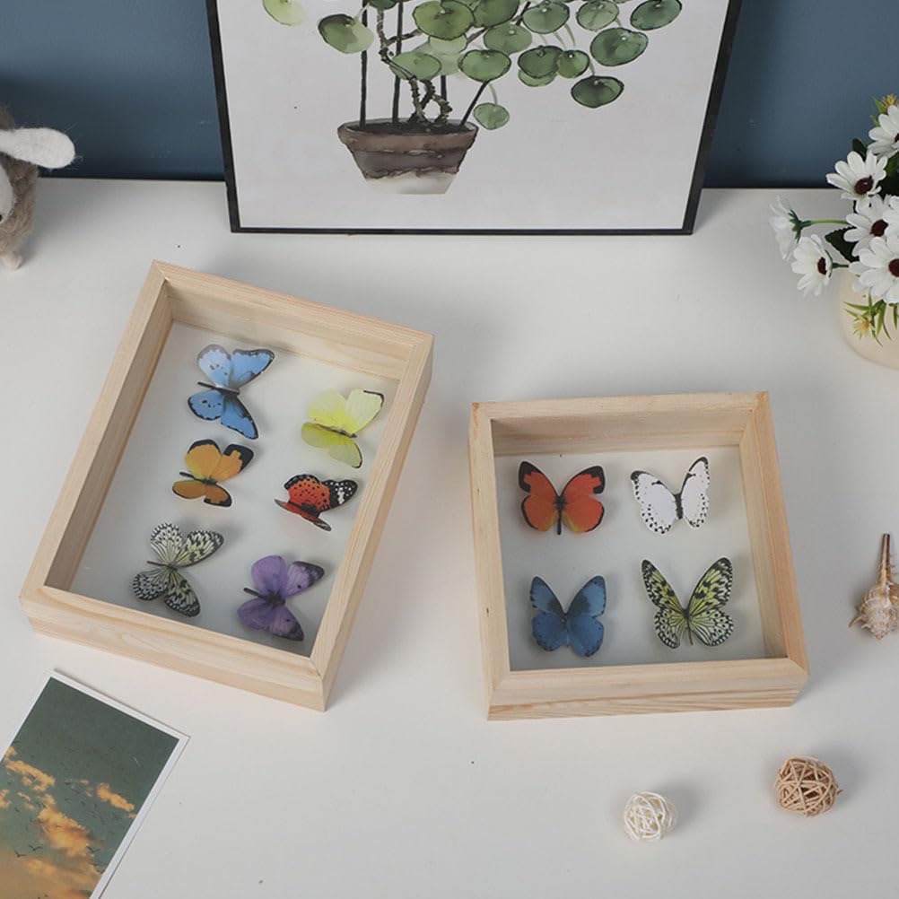 ULTECHNOVO Caja Vitrina De Mariposas Con Tapa Transparente Antipolvo Para Colección De Insectos Y Muestras 15X8.66X2.16 Pulgadas Artesanal