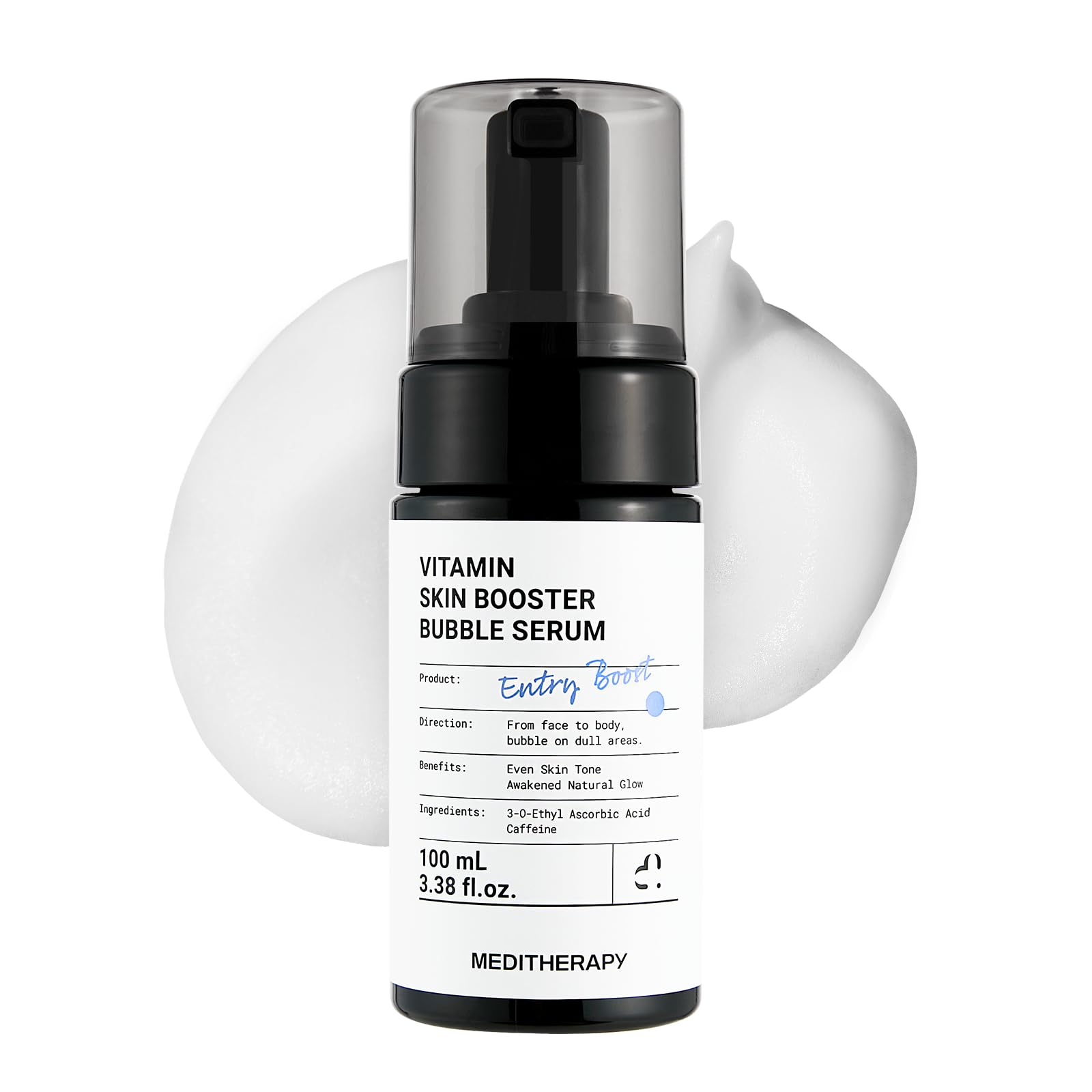MEDITHERAPY Vitamin C Bubble Serum, Hyaluronic Acid &Vitamin E 3.38 fl oz