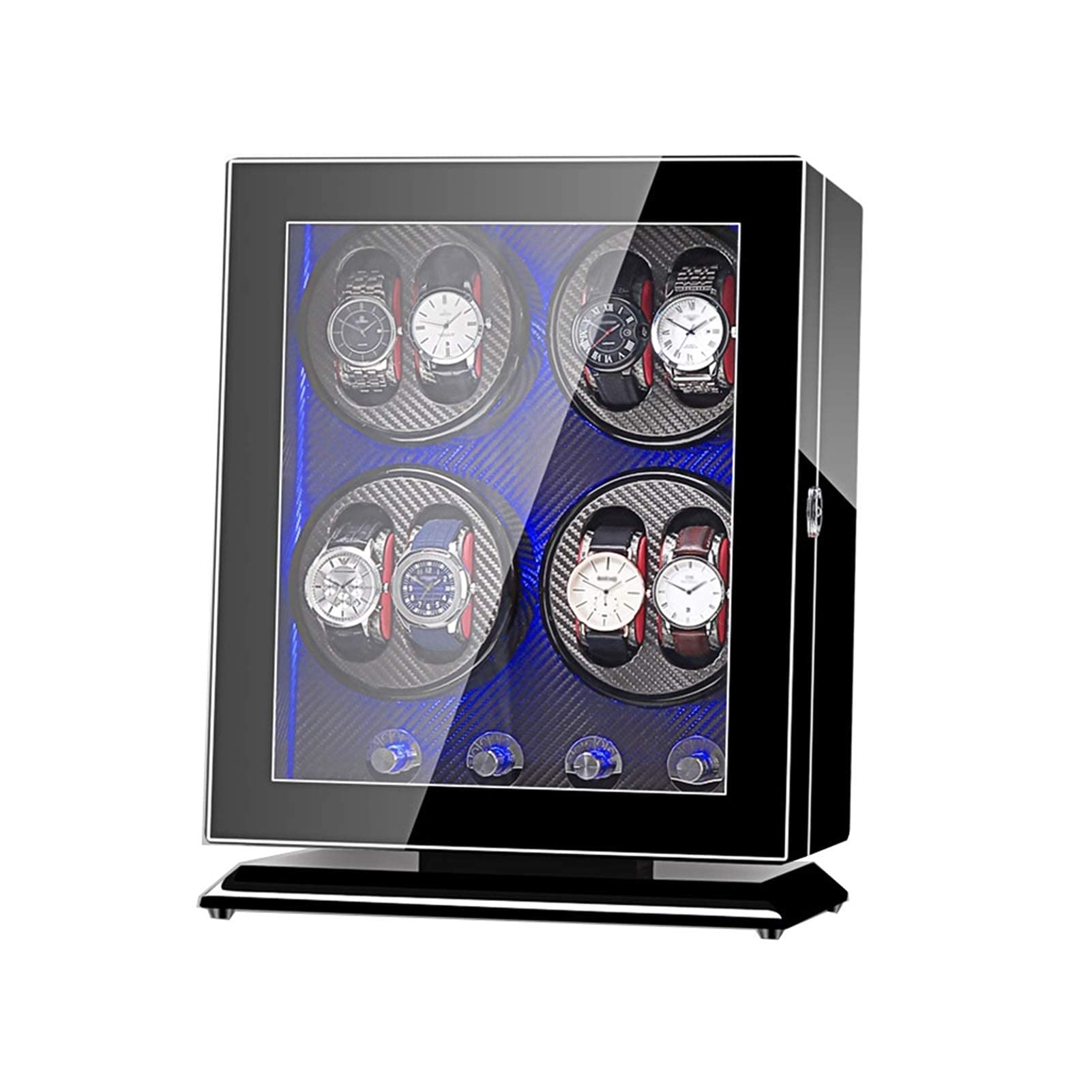 NZPOST Watches and Jewelry 8, with LED Light, Wood Shell Piano Paint Exterior, 4 Rotation Modes