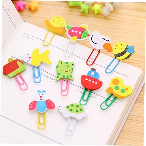 Miniatura 4 de MAGICLULU 48 marcadores de animales lindos mini clips de papel de rana clips de carpeta clips de clip de papel clips para papel de dibujos animados
