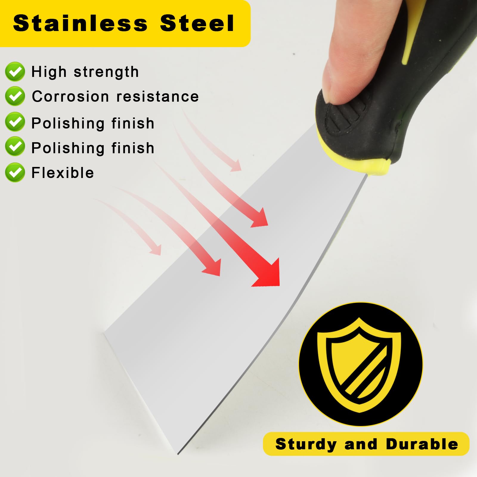 Spatole in Acciaio Inossidabile, Set di Coltelli di Spatola per Stucco, Raschietti per Pareti, Spatola per Stucco, Frattazzo Spatole per Stucco Cartongesso - 4 Pezz