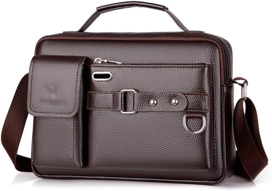 Large-capacity Shoulder Bag Leather Men's Messenger Bag Business Commuter Handbag Can Be Stored