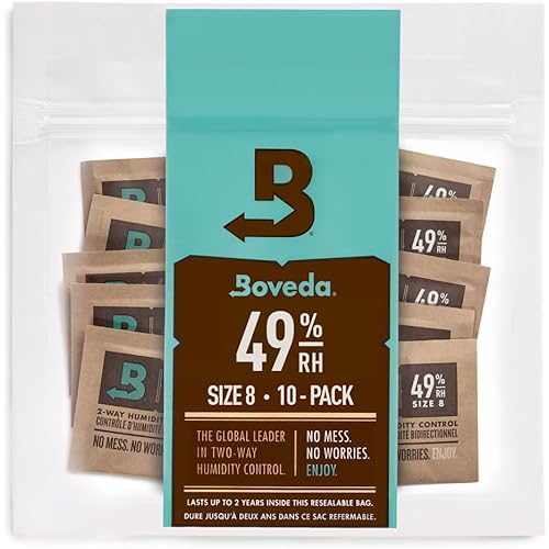 Boveda 49% Two-Way Humidity Control Packs for Music Bows & Small Woodwinds – Size 8 – 10 Pack – Moisture Absorbers for Small Instrument Cases – Humidifier Packs – Hydration Packets in Resealable Bag