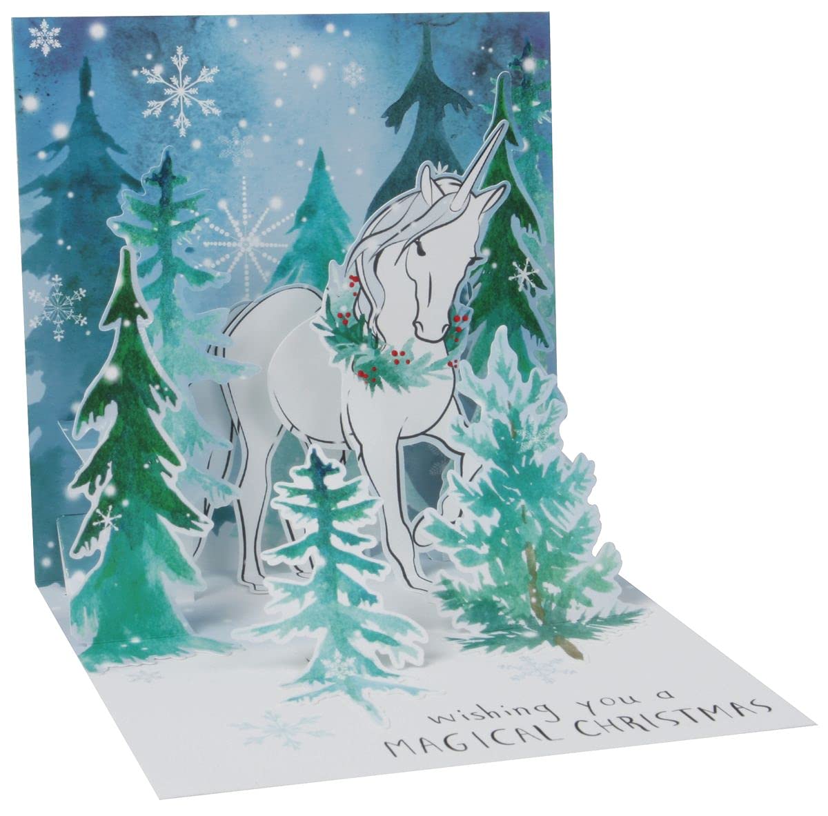 Up with Paper Pop-Up Treasures Light-Up Greeting Card - Magical Christmas