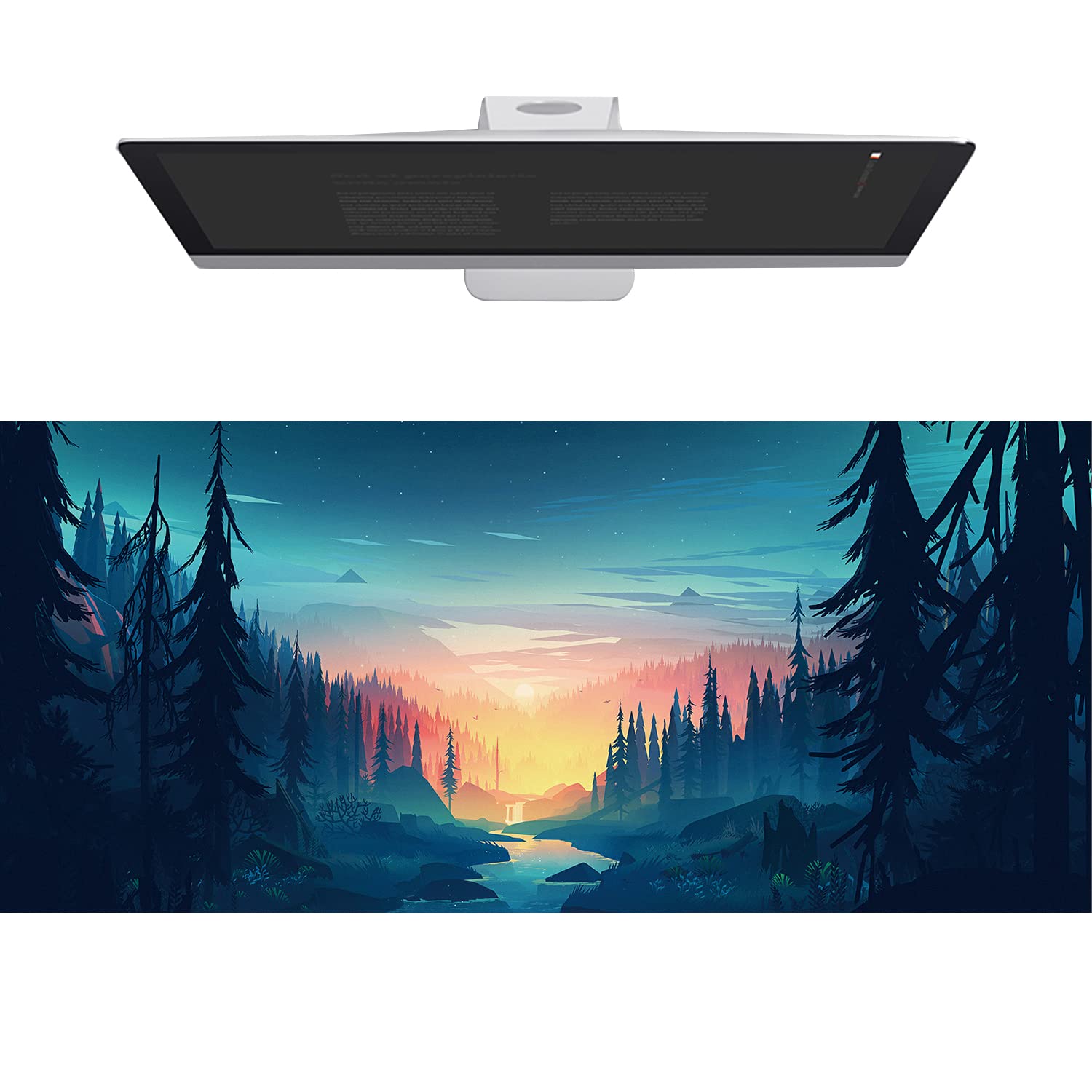 Wehilion XXL Gaming Large Mouse Mat 900 x 400 x 3 mm, Desk Mat with Stitched Edges, Mouse Mat with HD Anime Landscape Map for Gaming, Office & Home, 900 x 400 x 3 mm