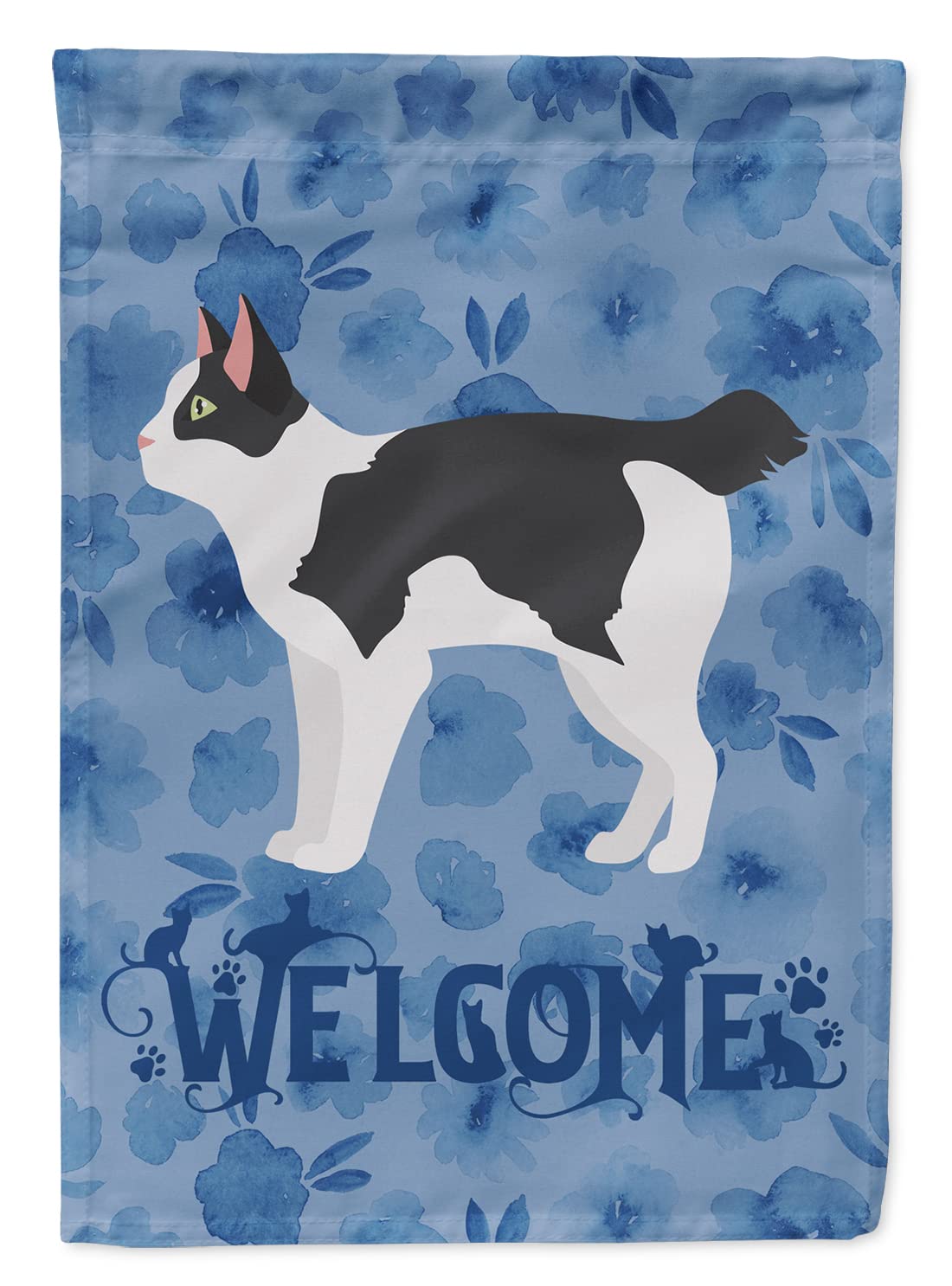 Drapeau maison grand format toile multicolore décoration jardin extérieur chat Bobtail