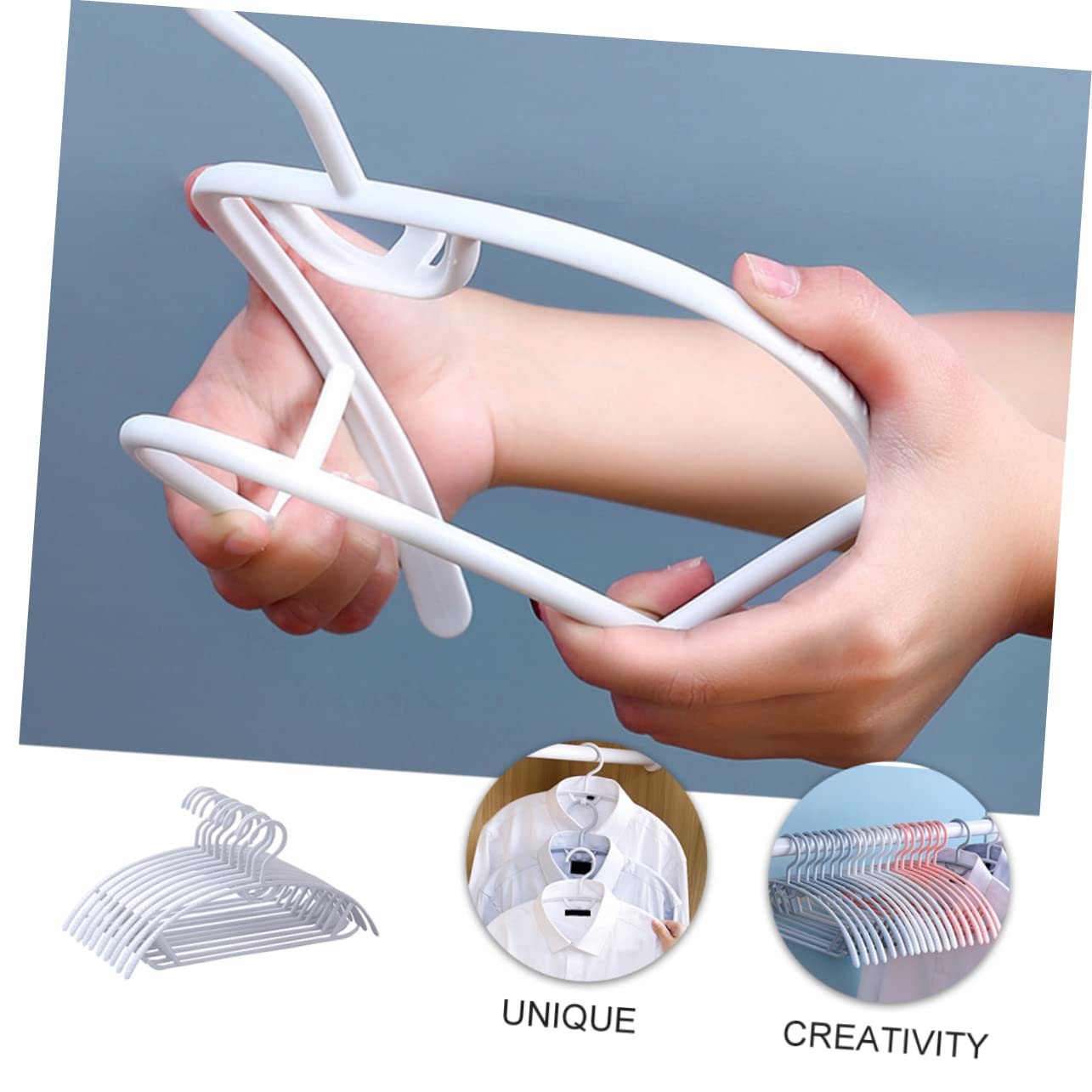 DECHOUS 10pezzi Grucce per Casa in Plastica Tubolare Tacche Rinforzate per Guardaroba Grucce Antiscivolo per Abiti e Cappotti Organizer per Vestiti