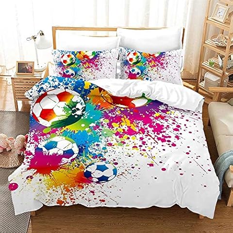 MUSOLEI Football Duvet Cover Set for Kids Cover