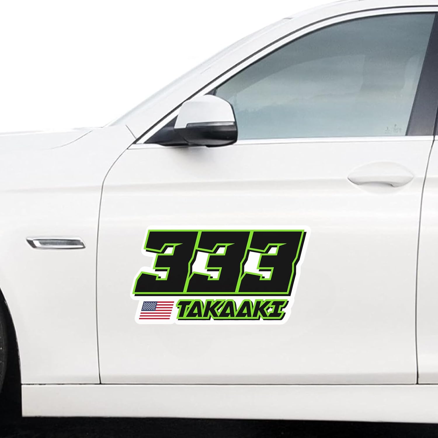 MC MOTOPARTS Cutom Motorsport Race Numbers Name Flag Magnet Decals 2 pcs for Vehicle Autocross Auto Racing Sports Car | 4 Tiers Design