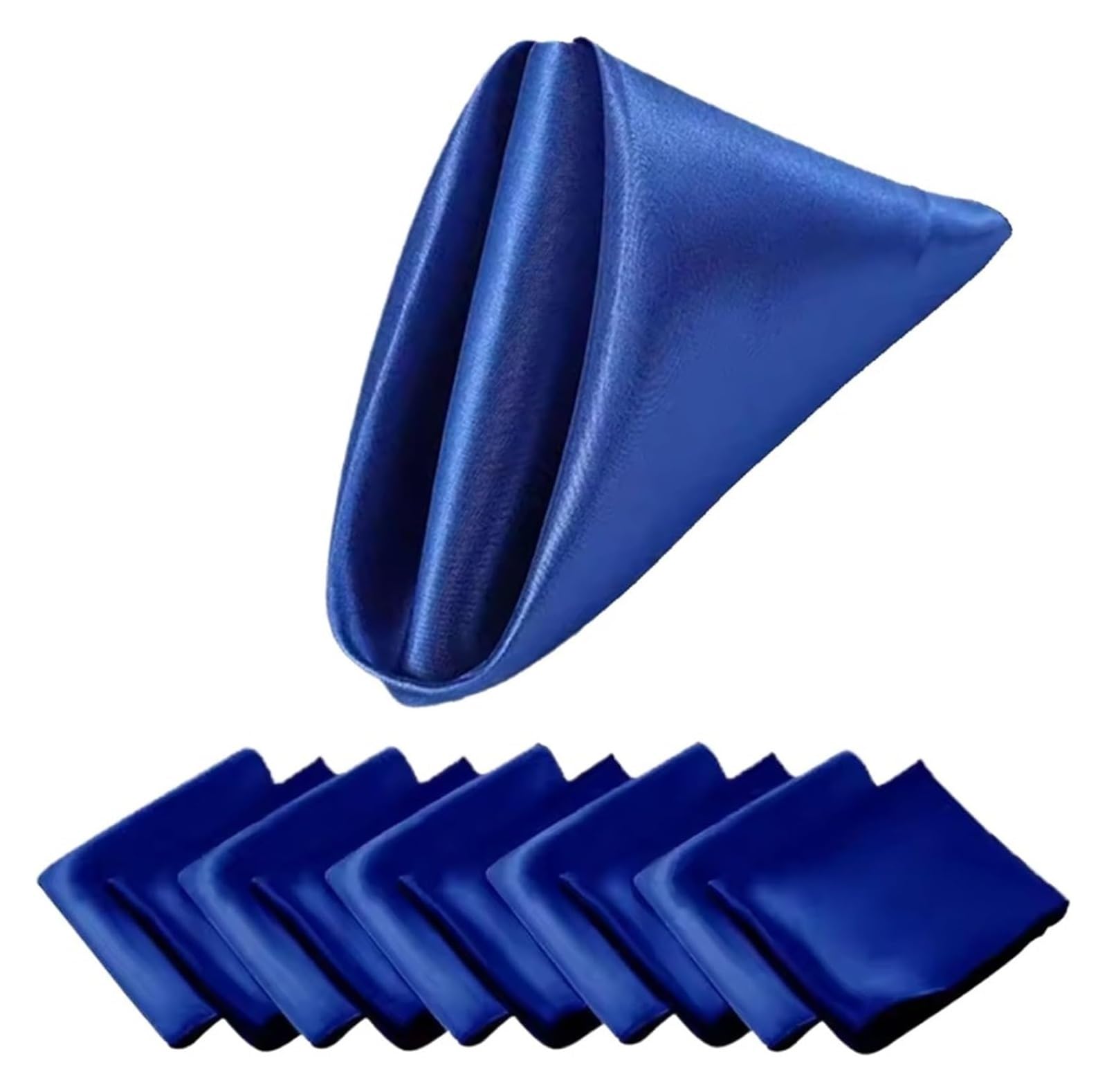 Servilletas de Mesa de algodón, Servilletas de Mesa 12 Piezas Cuadrado Satén Multicolor Fiesta Decoración Boda(BLU)