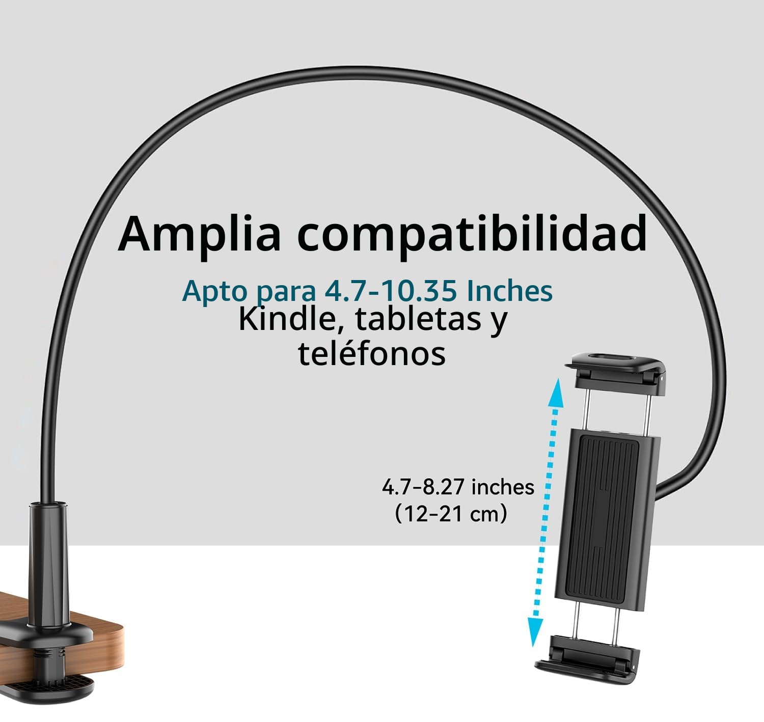 Soporte Tablet para Lectura Kindle con Pasapáginas a Distancia (HKRC005, Negro), Soporte para eReader con Mando a Distancia RF Universal, Accesorios para Leer Kindle, Regalos para Lectores