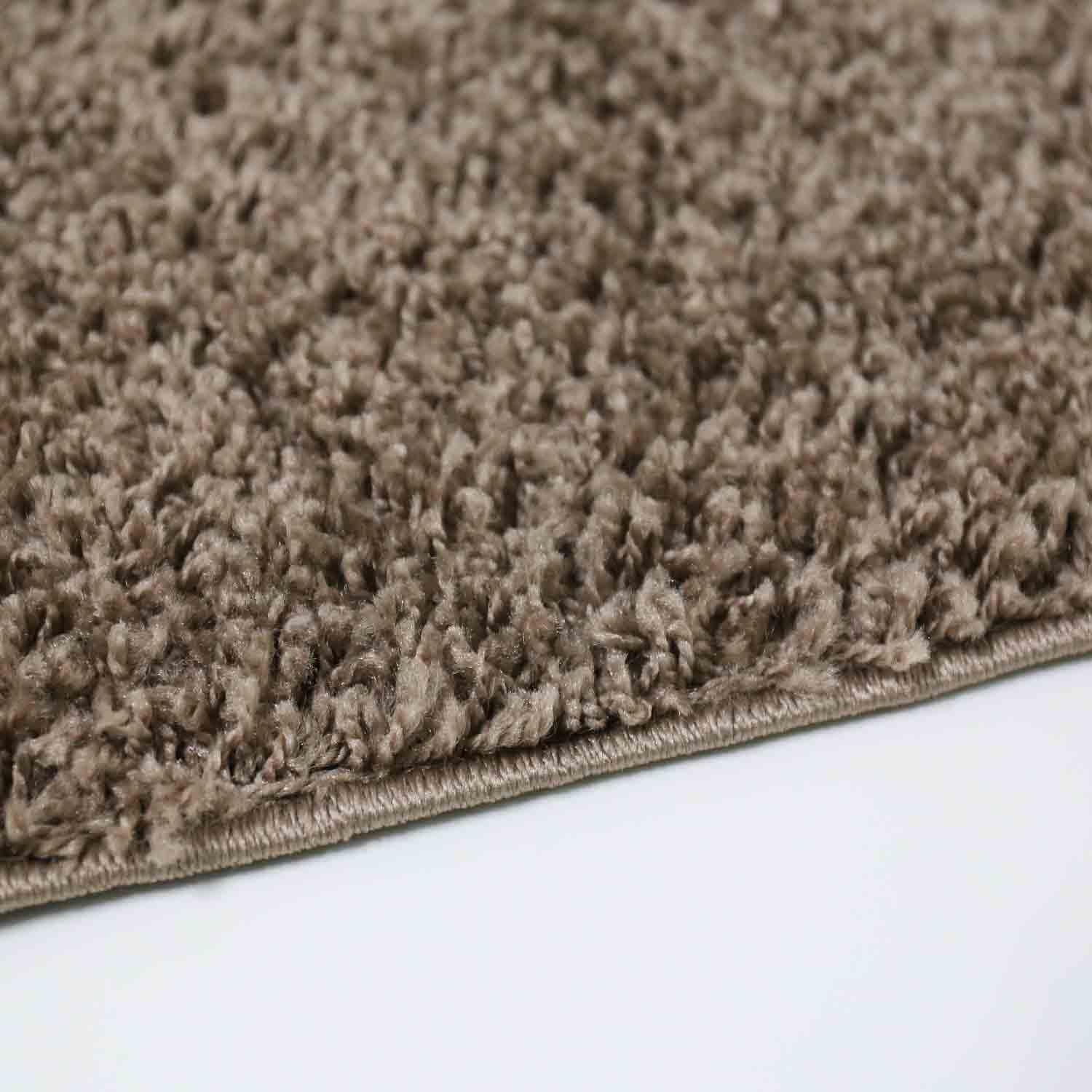 VIMODA Prime Shaggy Teppich Hochflor Langflor Teppiche Modern Einfarbig Nougat Hellbraun, Maße:160x220 cm