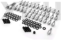 Vista 7 de XKH - Kit de pernos de carenado de aluminio compatible con Suzuki Hayabusa GSXR 1300 Silver 1999-2007 [B07M65HTLY]