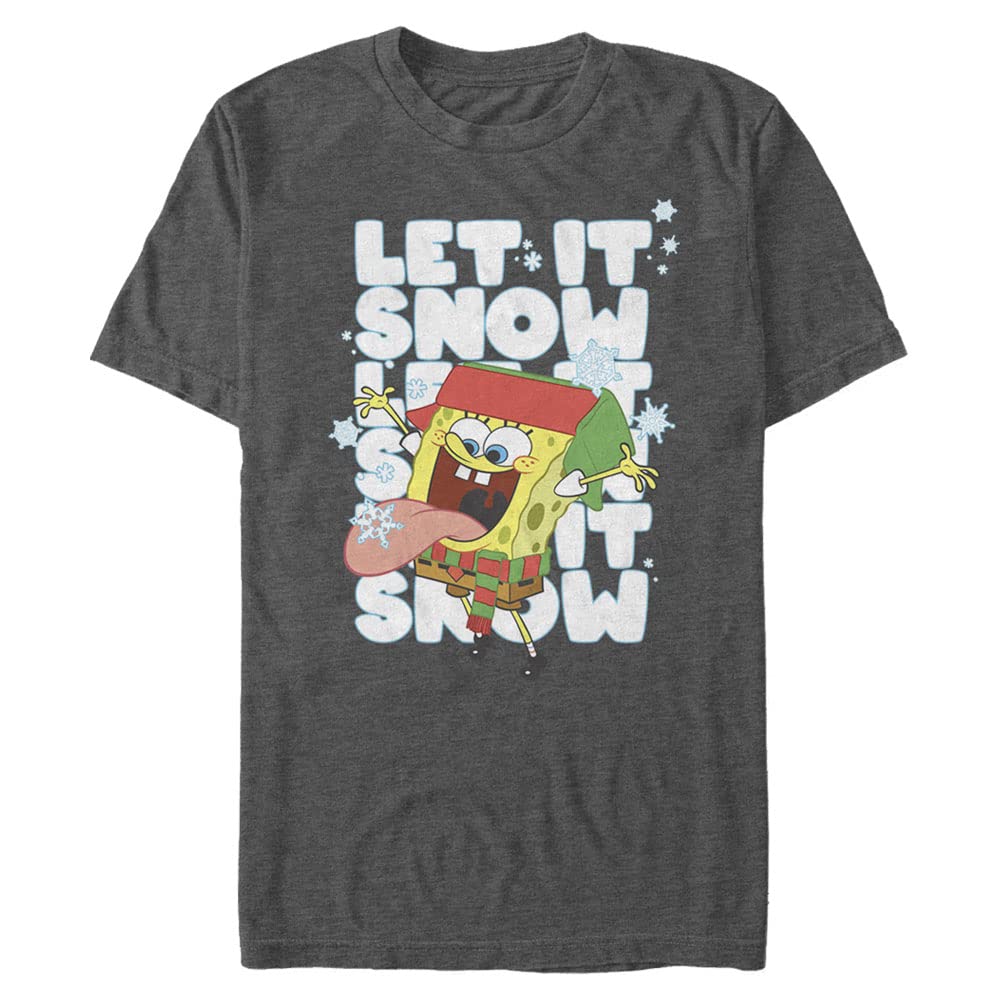 NickelodeonMen's Big & Tall LET IT Snow T-Shirt, Charcoal Heather, 3X-Large Tall