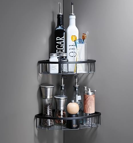 Miniatura 8 de Organizador de esquina para ducha, SUS304 de acero inoxidable resistente a la oxidación, estante de almacenamiento montado en la pared para baño y
