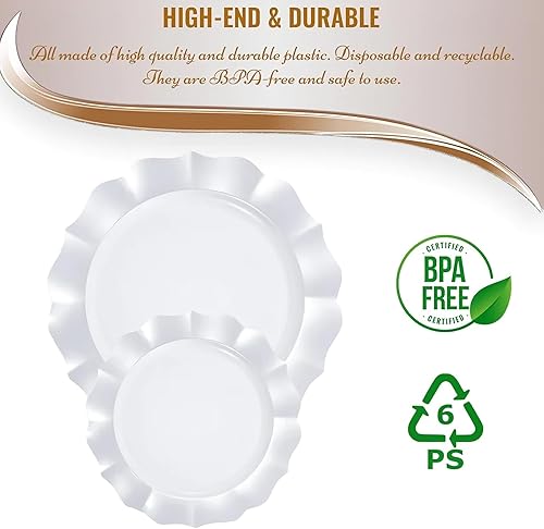 Miniatura 4 de Smarty Had A Party - Platos de plástico desechables, platos llanos - Platos de fiesta, platos de boda para celebraciones y uso diario - Platos