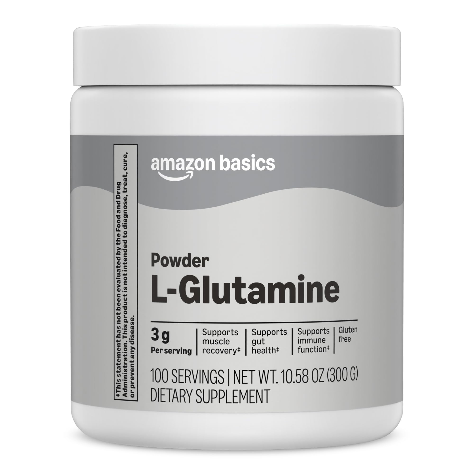 Amazon Basics L-Glutamine Powder, 10.58 oz, 100 Servings