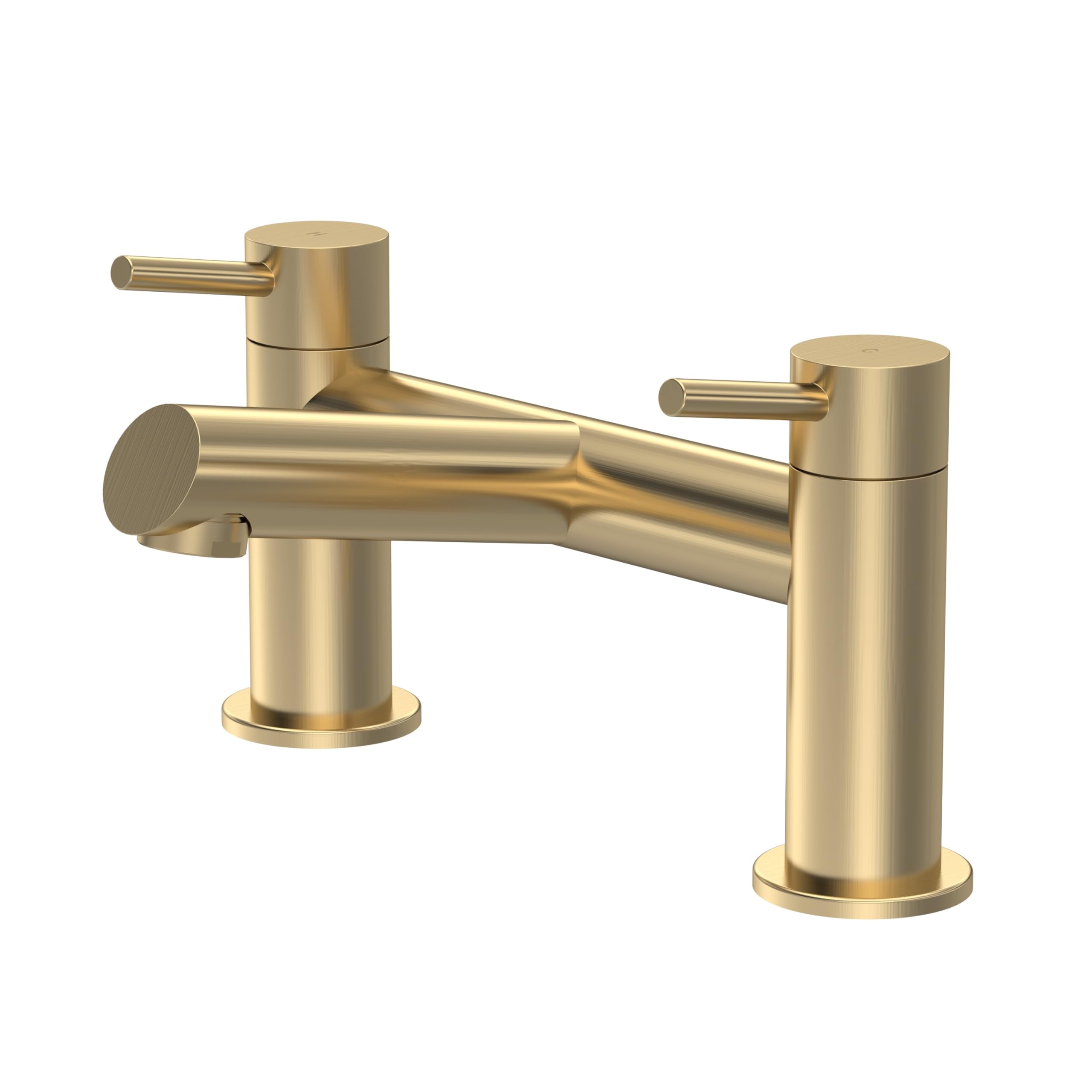 Balterley Bath Filler Tap, Deck Mounted Bathroom Tap Mixer Filler with Dual Lever Handles, Round Body Bathroom Taps