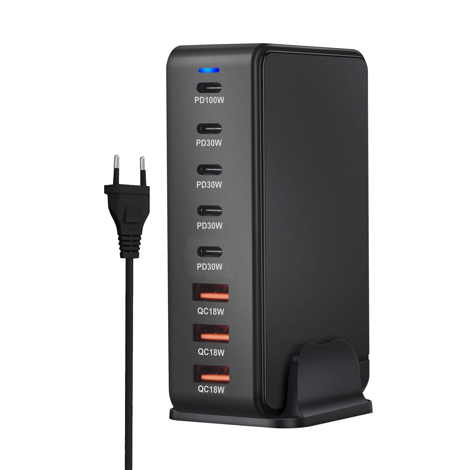 Cargador USB Estación de Carga Rápida de 8 Puertos | Bloques de Carga Rápida de 268W para Teléfonos Tabletas Portátiles y Dispositivos Electrónicos de Oficina en Casa