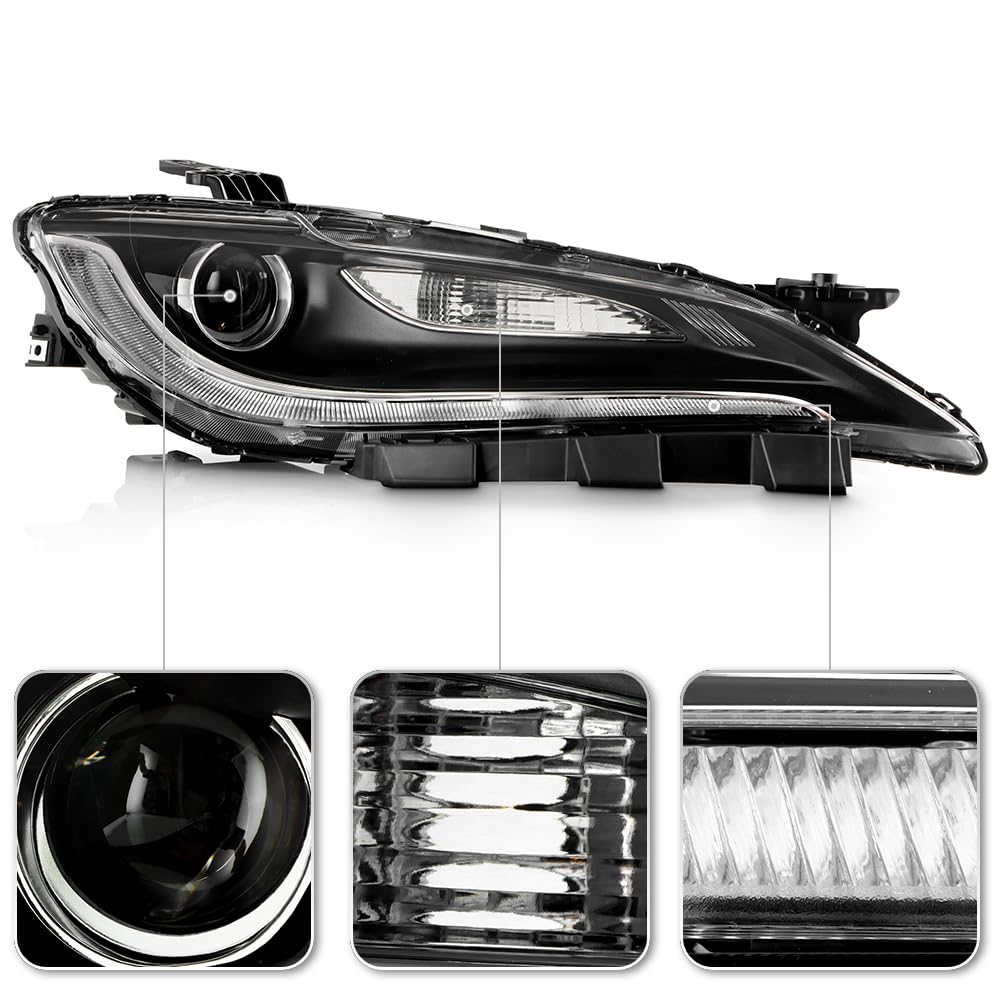 For 2015 2017 Chrysler 200 Black Trim Halogen Wled Drl 