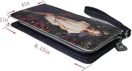 Miniatura 7 de Cartera de sublimación con cremallera para mujer, bolsa de almacenamiento, bolsa de embrague de viaje para mujer, pulsera de bricolaje, Gris,