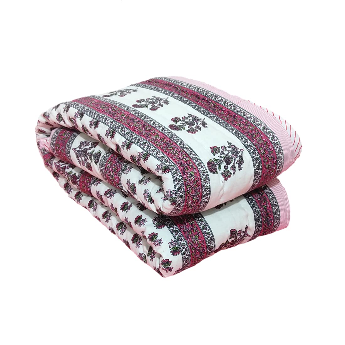 Gnudi Single Bed Cotton Jaipuri Razai Blanket Ac Quilt for Mild Winter Soft Light Weight Traditional Rajai Cotton Comforter/Jaipuri razai Single Bed Reversible, 54 x 86 inch, Rani (B09VCCK3NH) Amazon Price History, Amazon Price Tracker