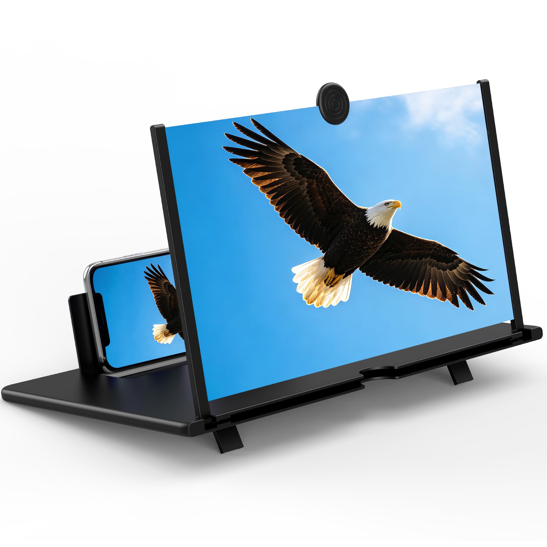 fanlory 16" Screen Magnifier for Cell Phone,3D HD Magnifying Projector Screen Enlarger for Movies, Videos and Gaming, Foldable Phone Stand with Screen Amplifier,Compatible with All Smartphones (Black)-picture-24