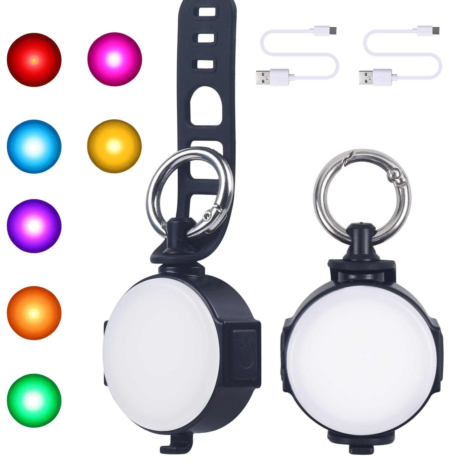 2 Pack Dog Collar Light, Light Up Dog Collars, Dog Lights for Night Walking, Clip-On LED Pet Tag 4 Modes, IP67 Waterproof LED Dog Safety Lights for Night