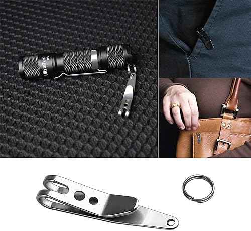 Miniatura 5 de UltraTac Clip de bolsillo de transporte profundo, tamaño S, clip de suspensión de bolsillo multiusos para llaves, linternas, cuchillos, acero